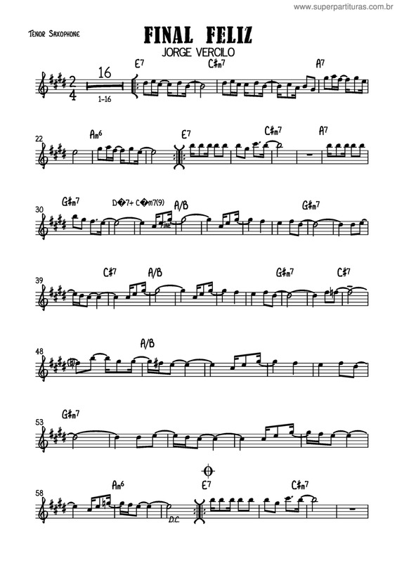 Partitura da música Final Feliz v.4