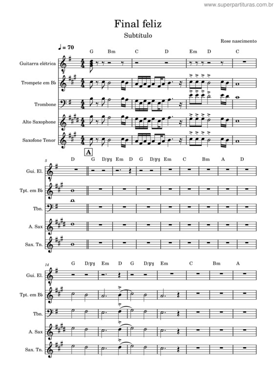 Partitura da música Final Feliz v.8