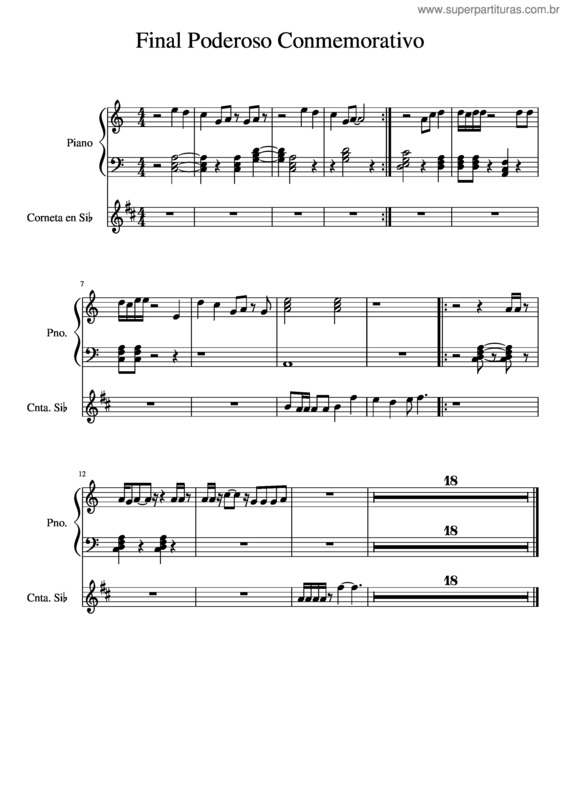 Partitura da música Final Poderoso Conmemorativo