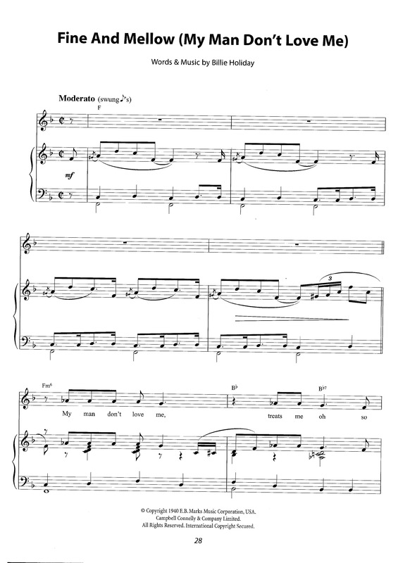 Partitura da música Fine And Mellow (My Man Don´t Love Me)