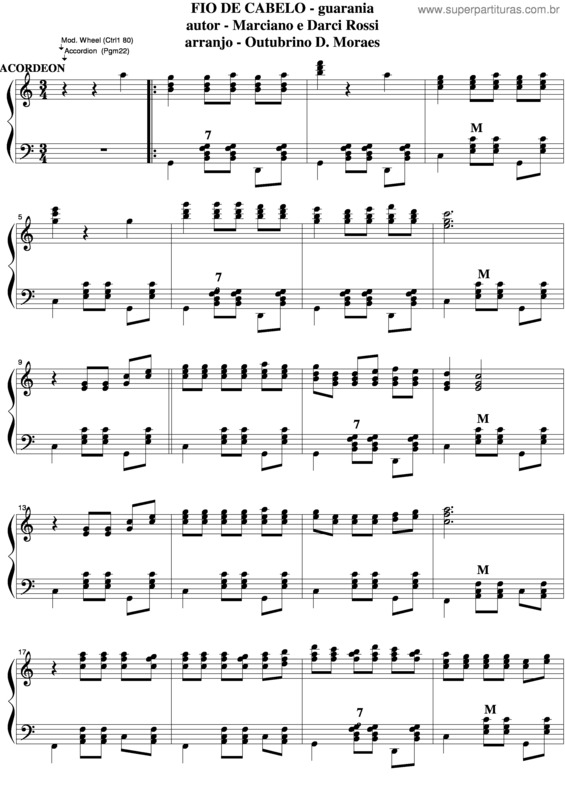 Partitura da música Fio De Cabelo 