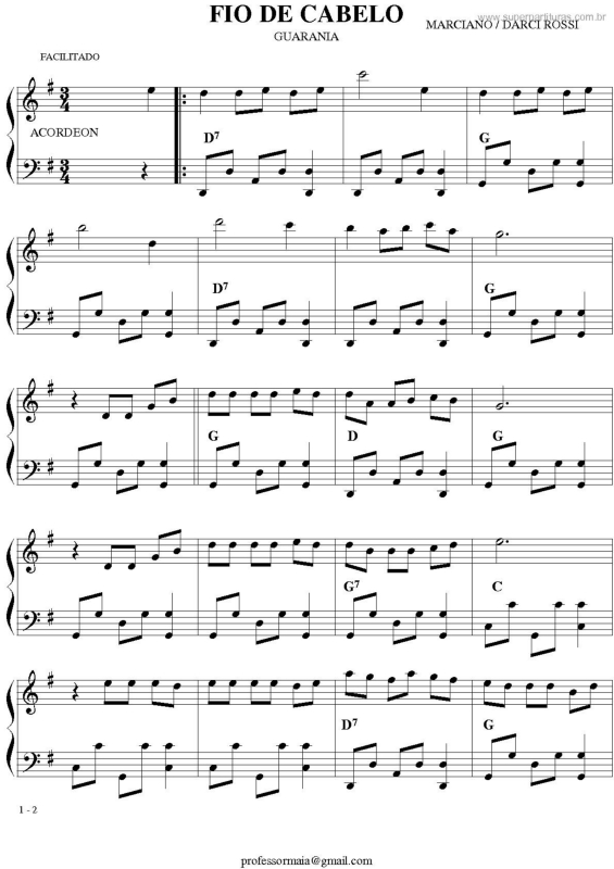 Partitura da música Fio De Cabelo v.2
