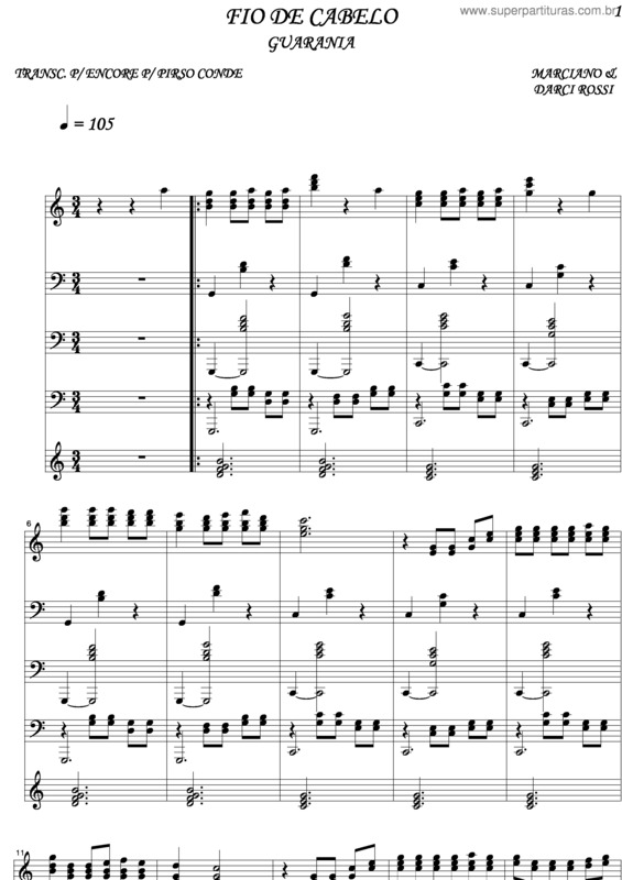 Partitura da música Fio De Cabelo v.3