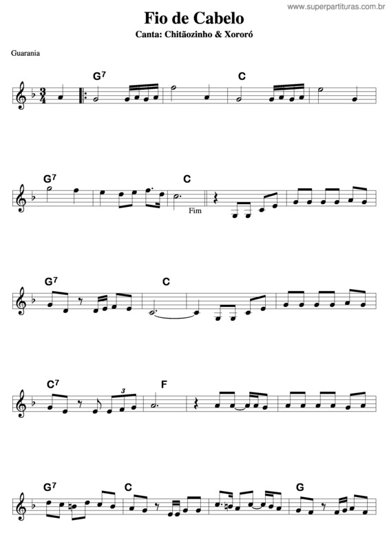 Partitura da música Fio De Cabelo v.4