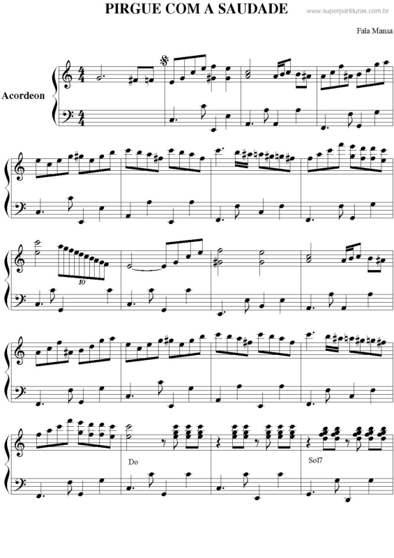 Partitura da música Fique Com A Saudade v.2