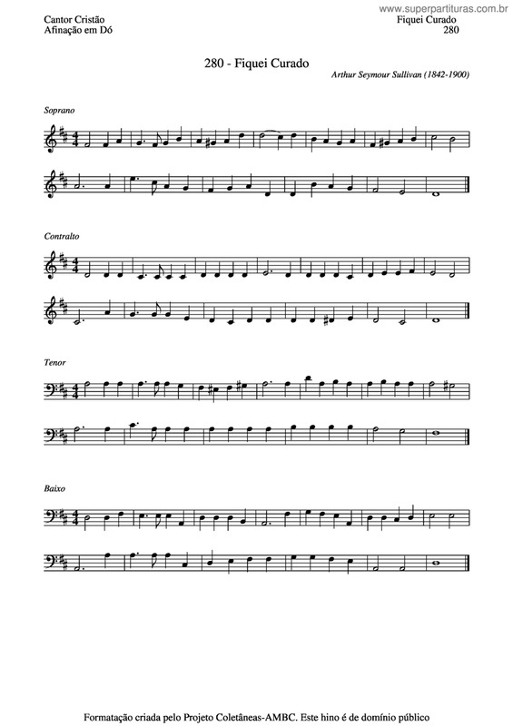 Partitura da música Fiquei Curado v.2