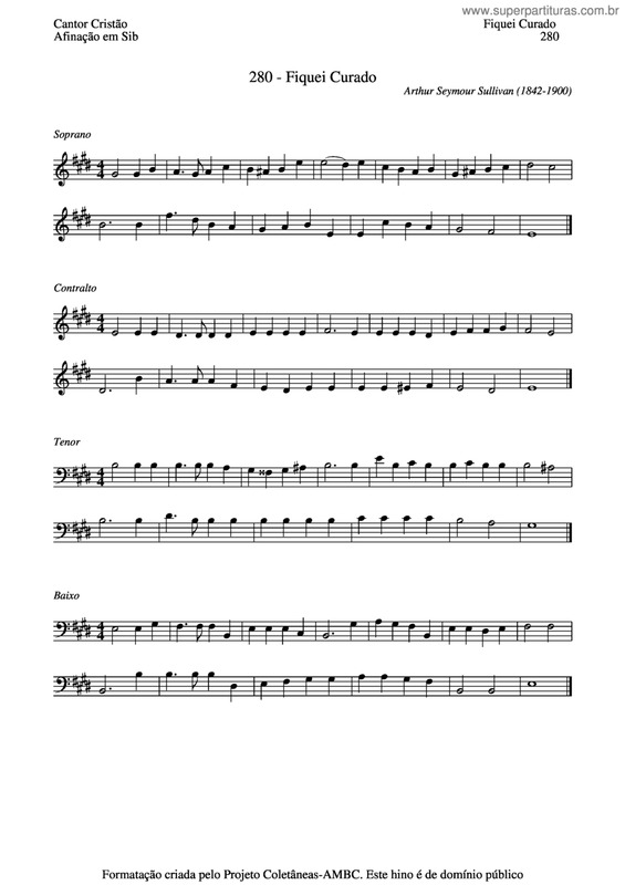 Partitura da música Fiquei Curado v.3