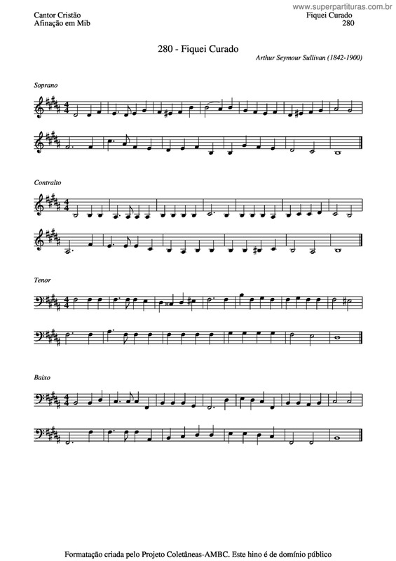 Partitura da música Fiquei Curado v.4