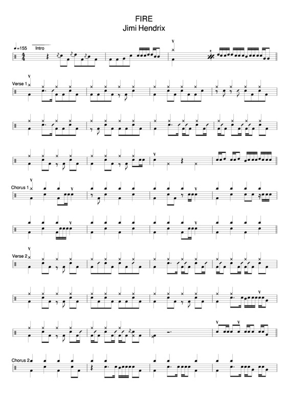 Partitura da música Fire