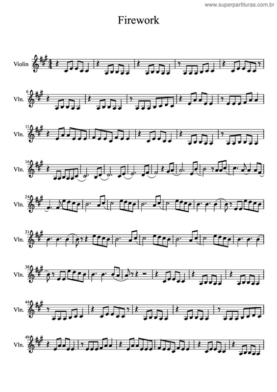 Partitura da música Firework v.5