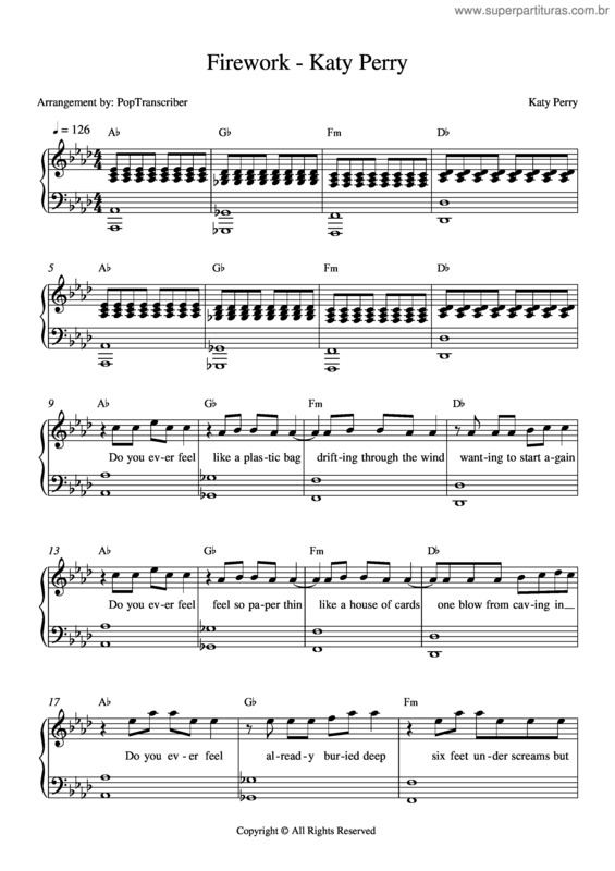 Partitura da música Firework v.6