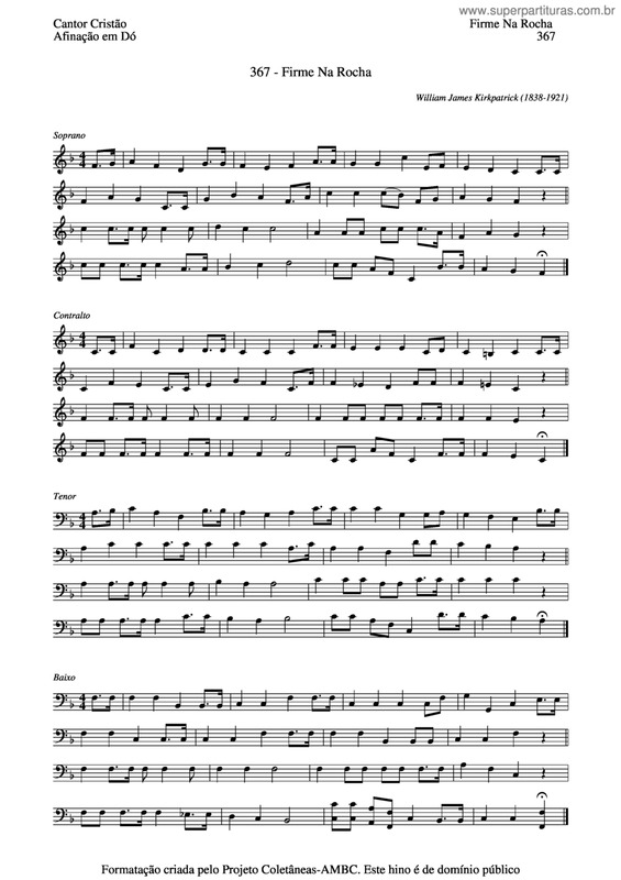 Partitura da música Firme Na Rocha v.2