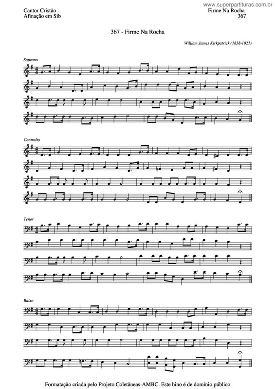 Partitura da música Firme Na Rocha v.3