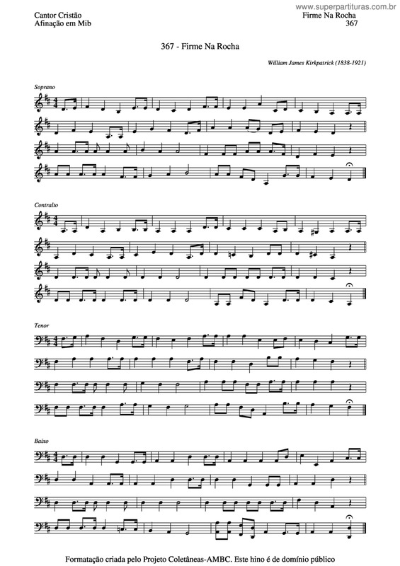 Partitura da música Firme Na Rocha v.4