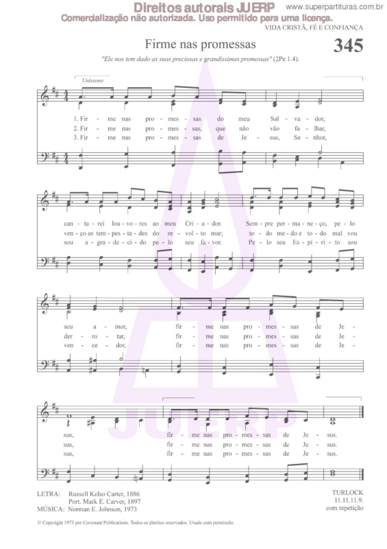 Partitura da música Firme Nas Promessas - 345 HCC v.2