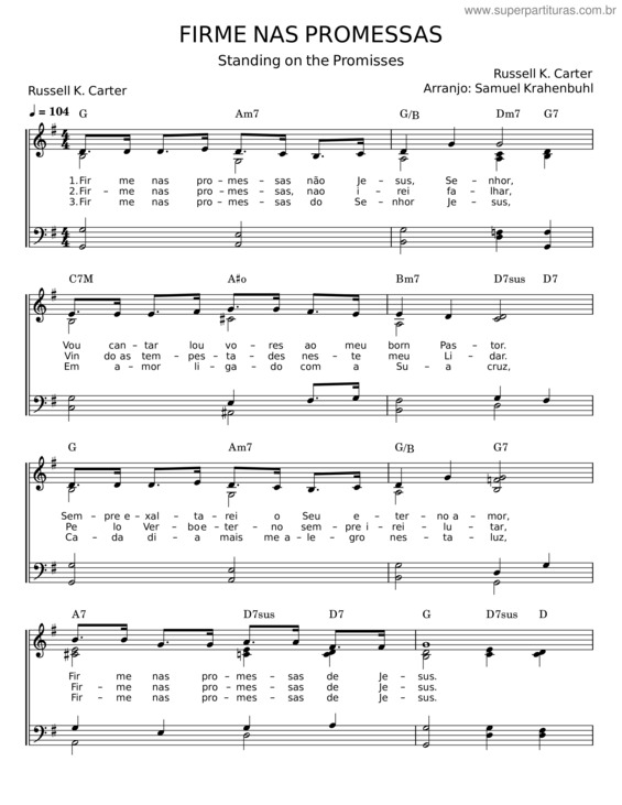 Partitura da música Firme Nas Promessas v.22
