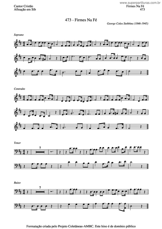 Partitura da música Firmes Na Fé v.3