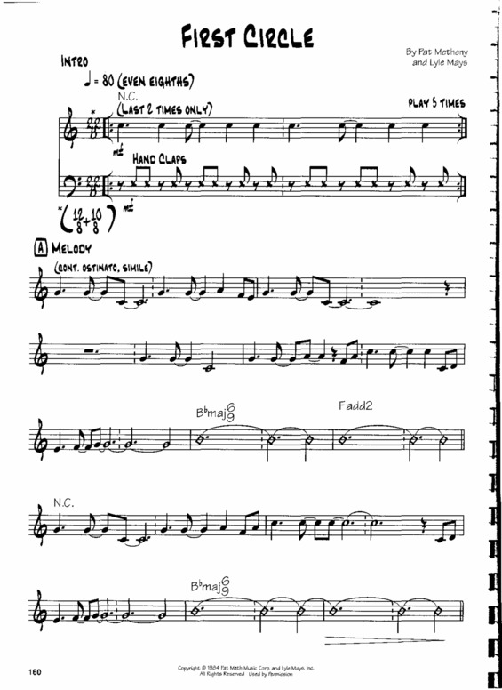 Partitura da música First Circle