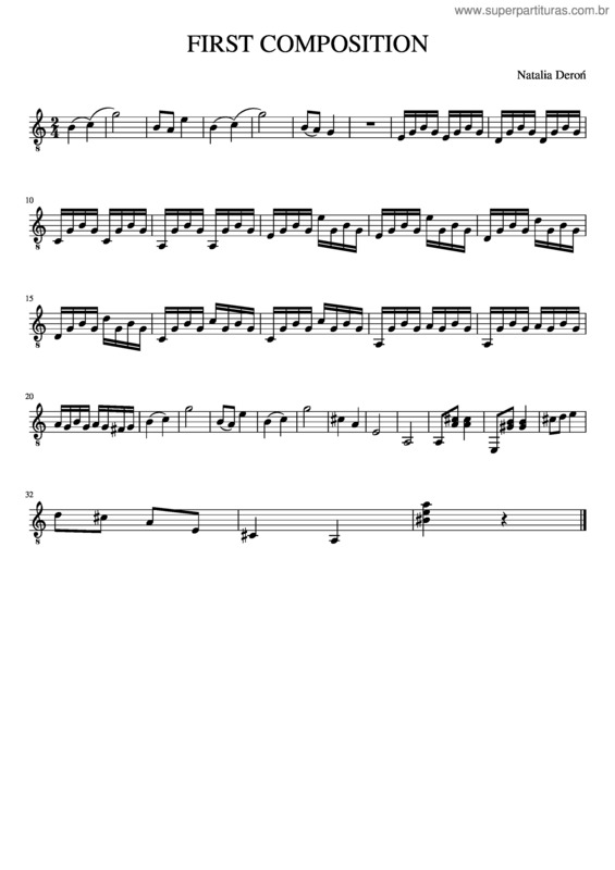 Partitura da música First Composition v.2
