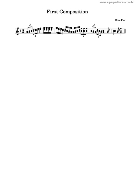 Partitura da música First Composition