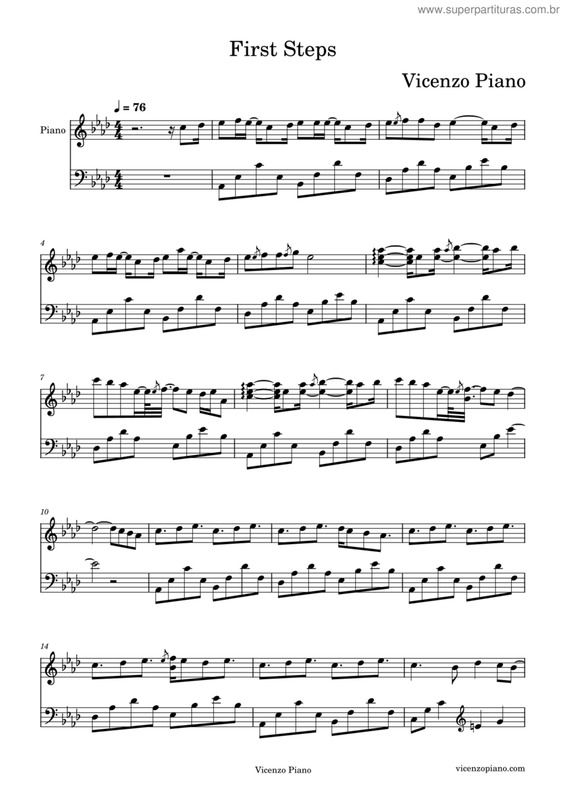 Partitura da música First Steps