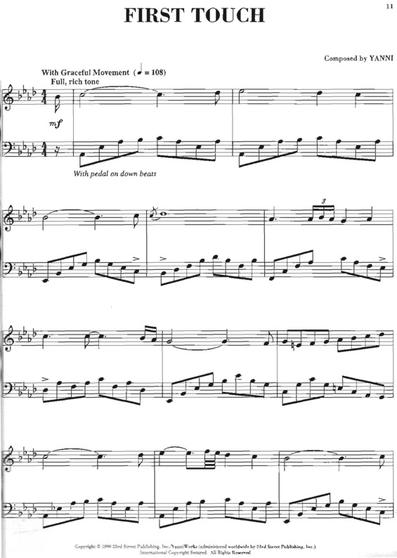 Partitura da música First Touch v.2