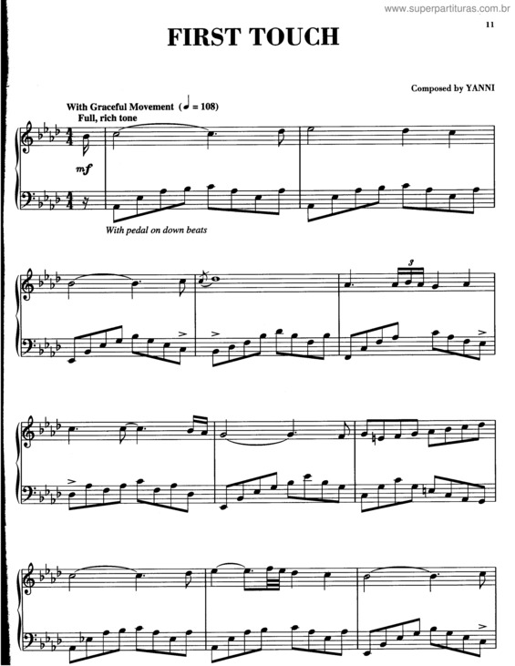 Partitura da música First Touch