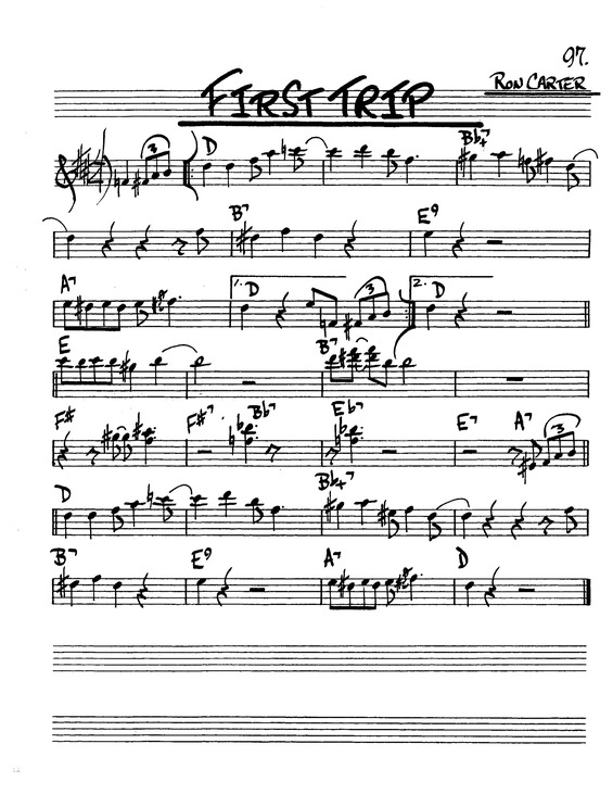 Partitura da música First Trip