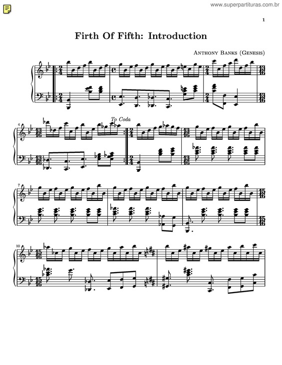 Partitura da música Firth Of Fifth