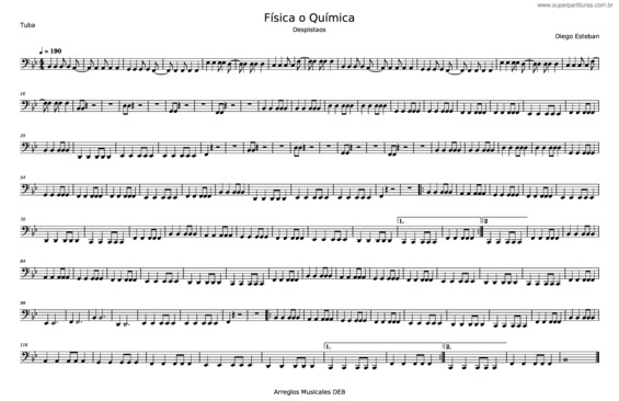 Partitura da música Física O Química – Despistaos v.2