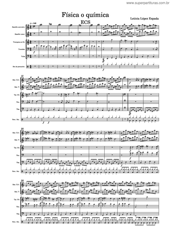 Partitura da música Física O Química