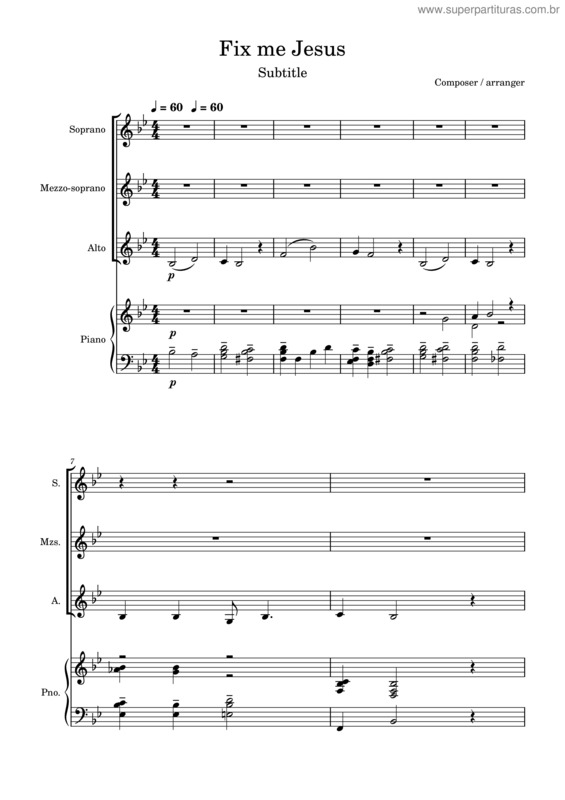 Partitura da música Fix Me Jesus