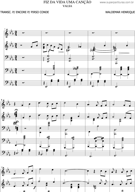 Partitura da música Fiz Da Vida Uma Canção v.2