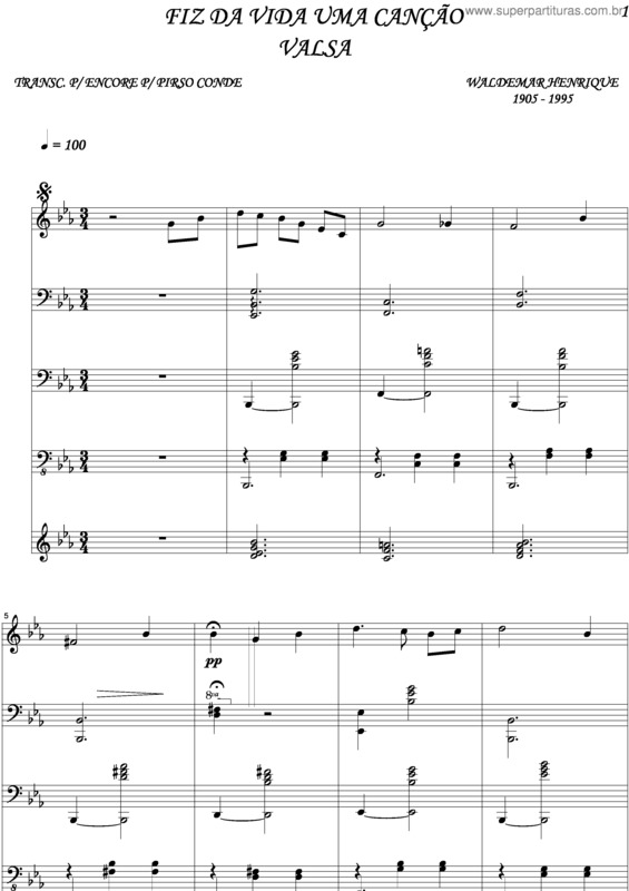 Partitura da música Fiz Da Vida Uma Canção v.3