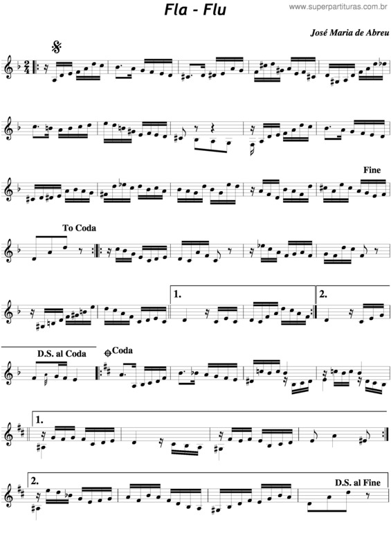 Partitura da música Fla Flu v.3