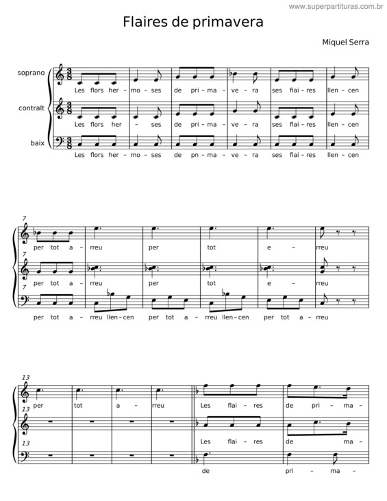 Partitura da música Flaires De Primavera