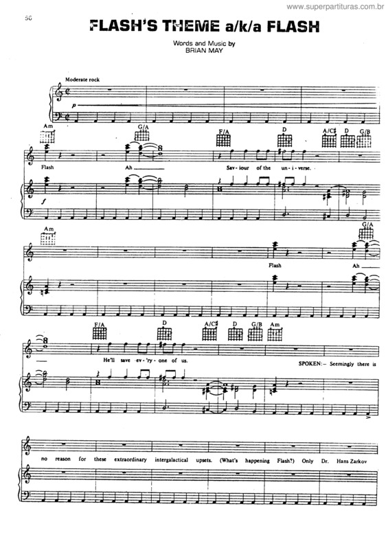 Partitura da música Flash Theme