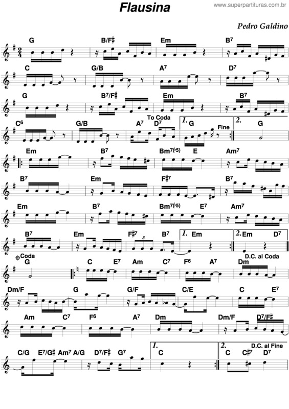 Partitura da música Flausina