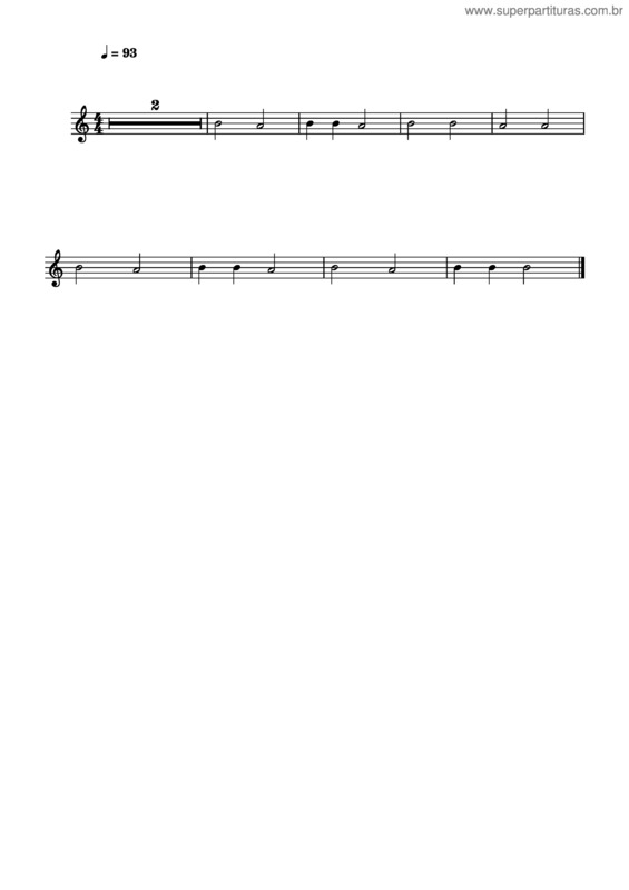 Partitura da música Flauta 3 Bahia