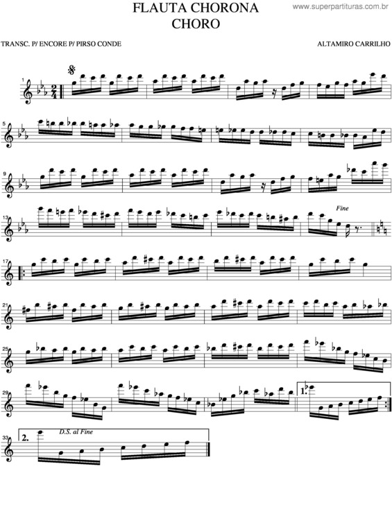 Partitura da música Flauta Chorona 