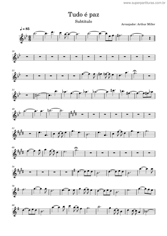 Partitura da música Flauta Tudo É Paz