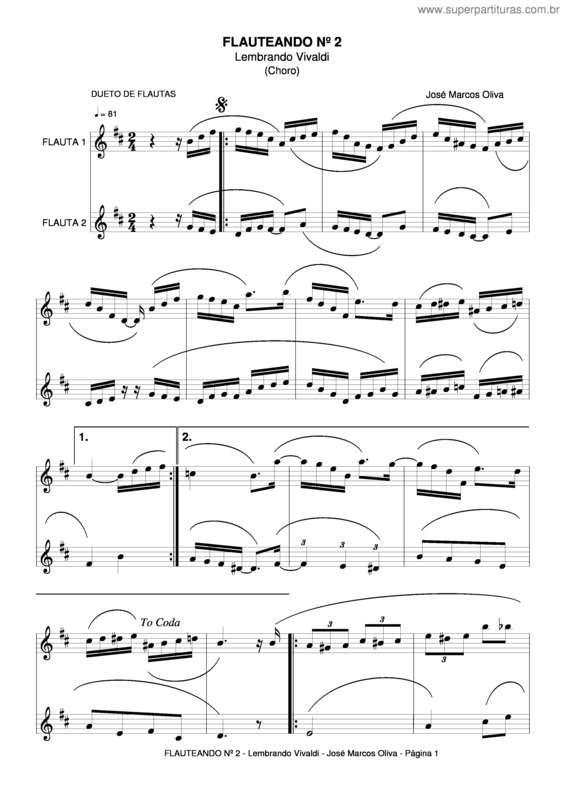 Partitura da música Flauteando v.2