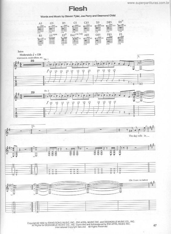 Partitura da música Flesh