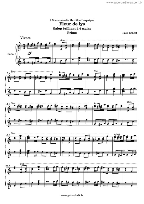 Partitura da música Fleur de Lys