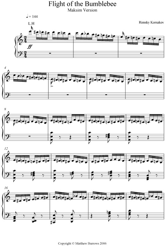 Partitura da música Flight Of The Bumblebee v.2