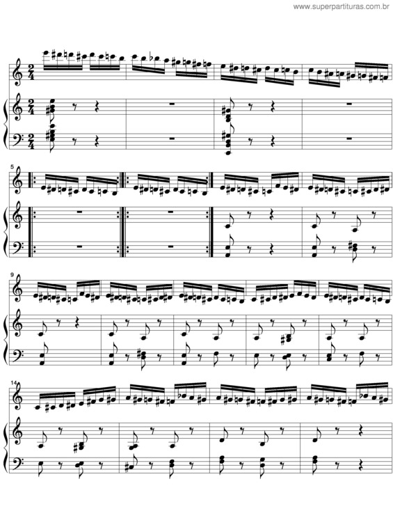 Partitura da música Flight Of The Bumblebee