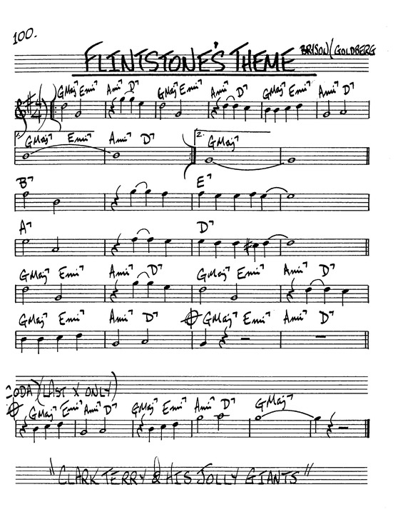 Partitura da música Flintstones Theme