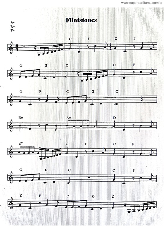 Partitura da música Flintstones v.2