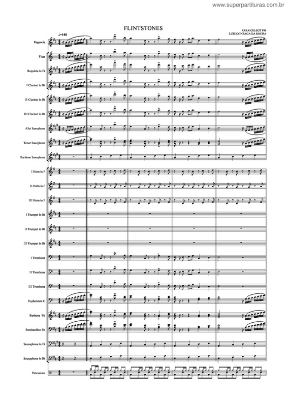 Partitura da música Flintstones v.3