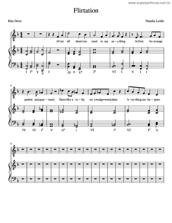 Partitura da música Flirtation